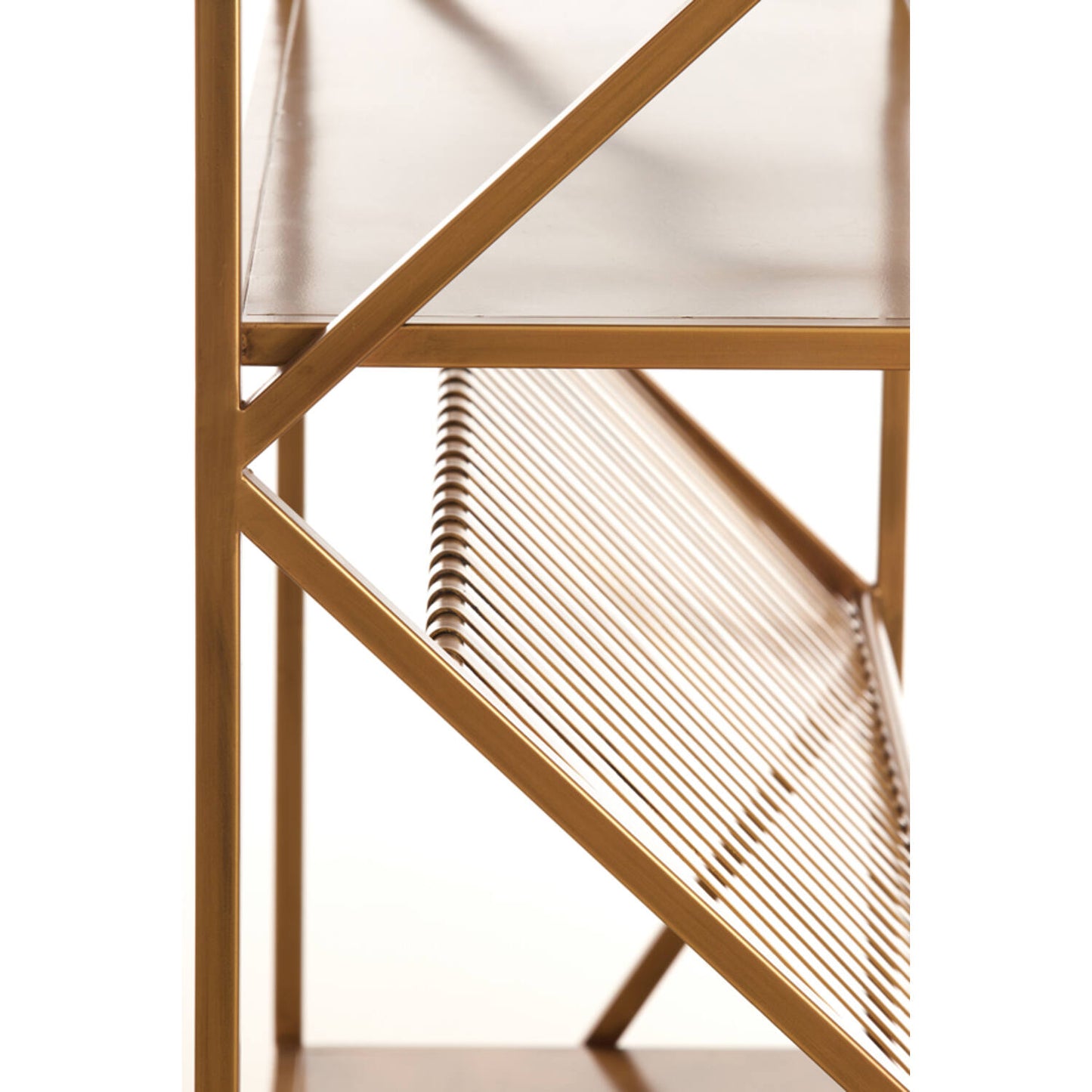 EZRA Standregal 120x40x160 cm Antik-Bronze Metall-Holz Regal funktional