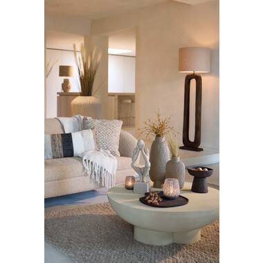 Polinna Rund-Couchtisch Ø90×30 cm Matt Sand, Moderner Beistelltisch, Stabil