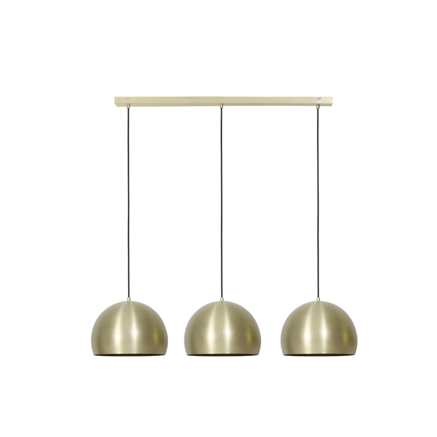 JAICEY 3‑flammige Hängeleuchte mattgold 120 cm, 45 cm Schirme, höhenverstellbar