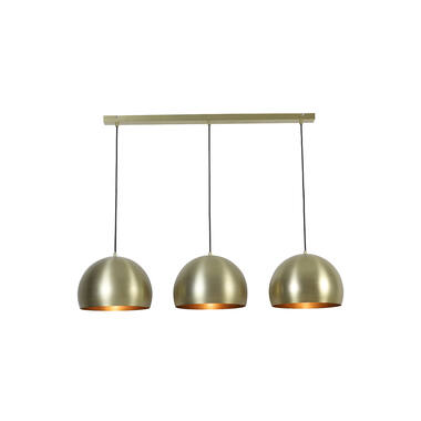 JAICEY 3‑flammige Hängeleuchte mattgold 120 cm, 45 cm Schirme, höhenverstellbar