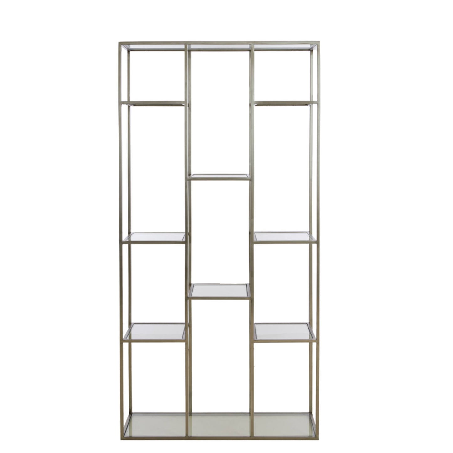PIUAR Standregal 100x36x200 cm Glas klar Nickel satiniert