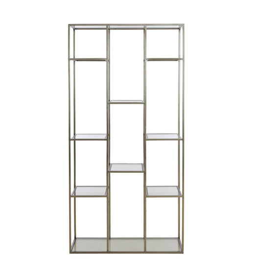 PIUAR Standregal 100x36x200 cm Glas klar Nickel satiniert