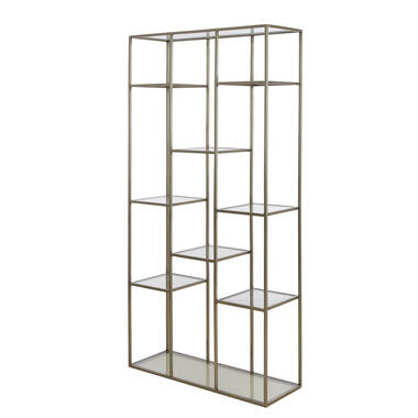 PIUAR Standregal 100x36x200 cm Glas klar Nickel satiniert