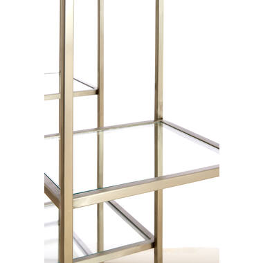 PIUAR Standregal 100x36x200 cm Glas klar Nickel satiniert