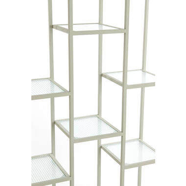 PIUAR Standregal 100x36x200 cm Glasklar Creme Offenes Modernes Metallregal