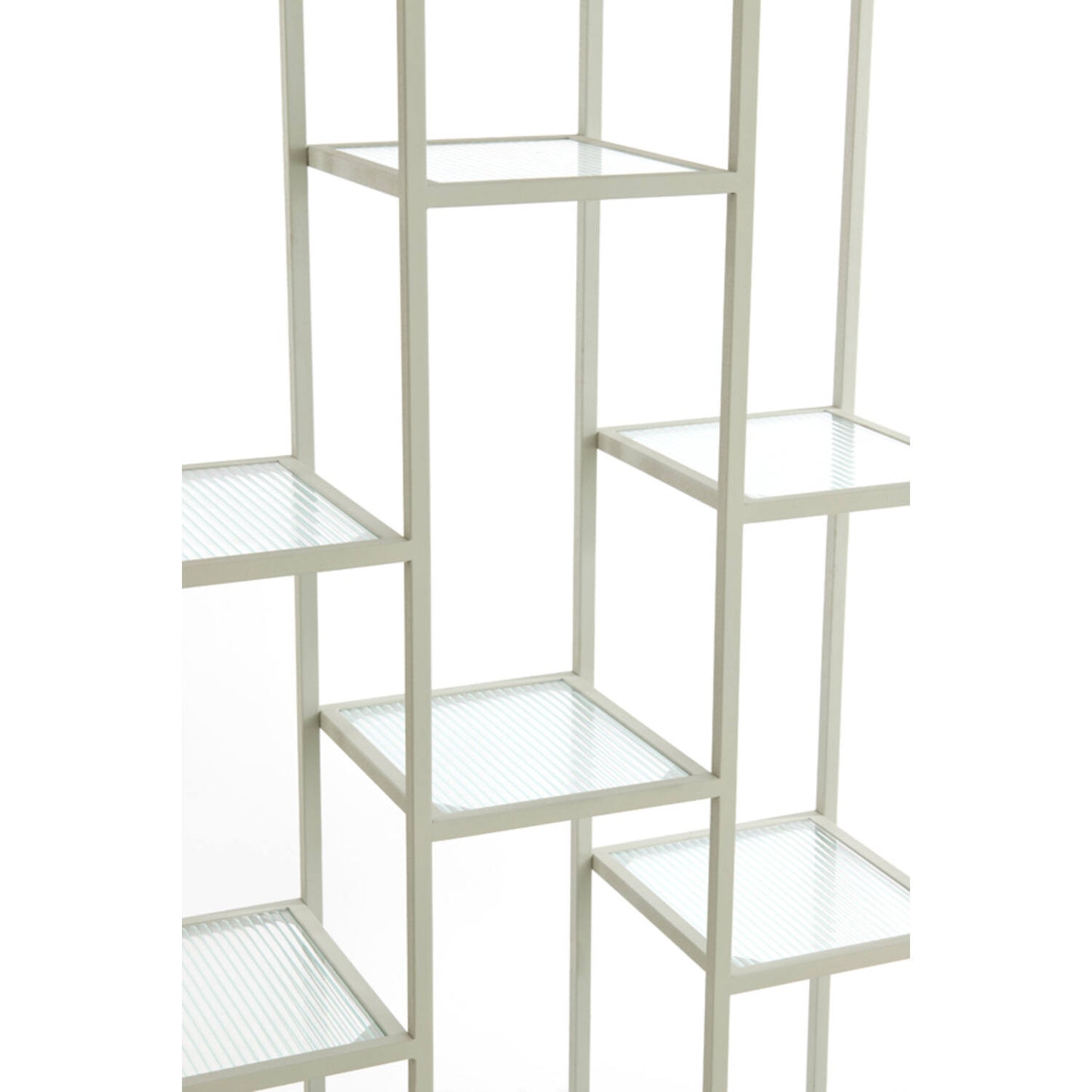 PIUAR Standregal 100x36x200 cm Glasklar Creme Offenes Modernes Metallregal