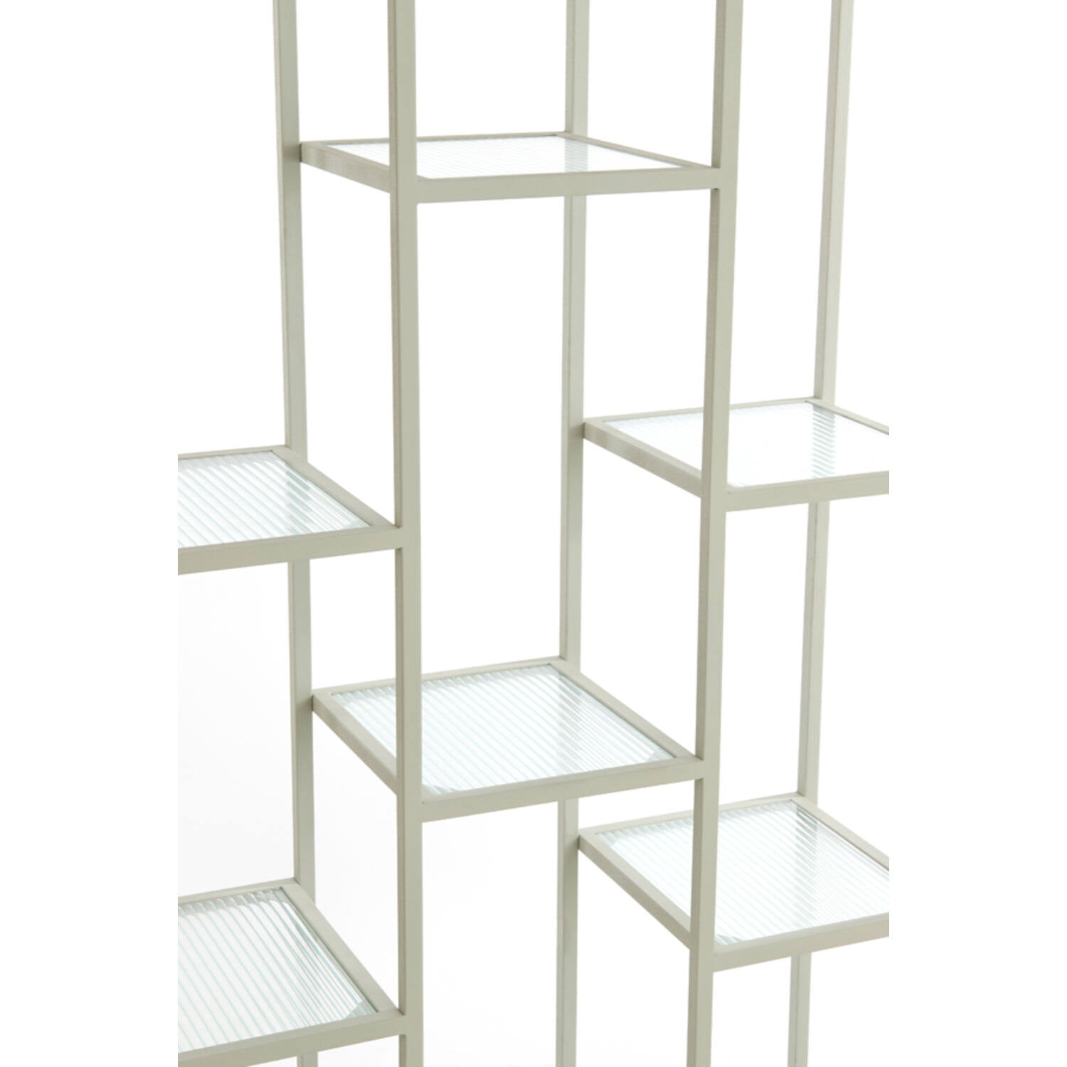 PIUAR Standregal 100x36x200 cm Glasklar Creme Offenes Modernes Metallregal