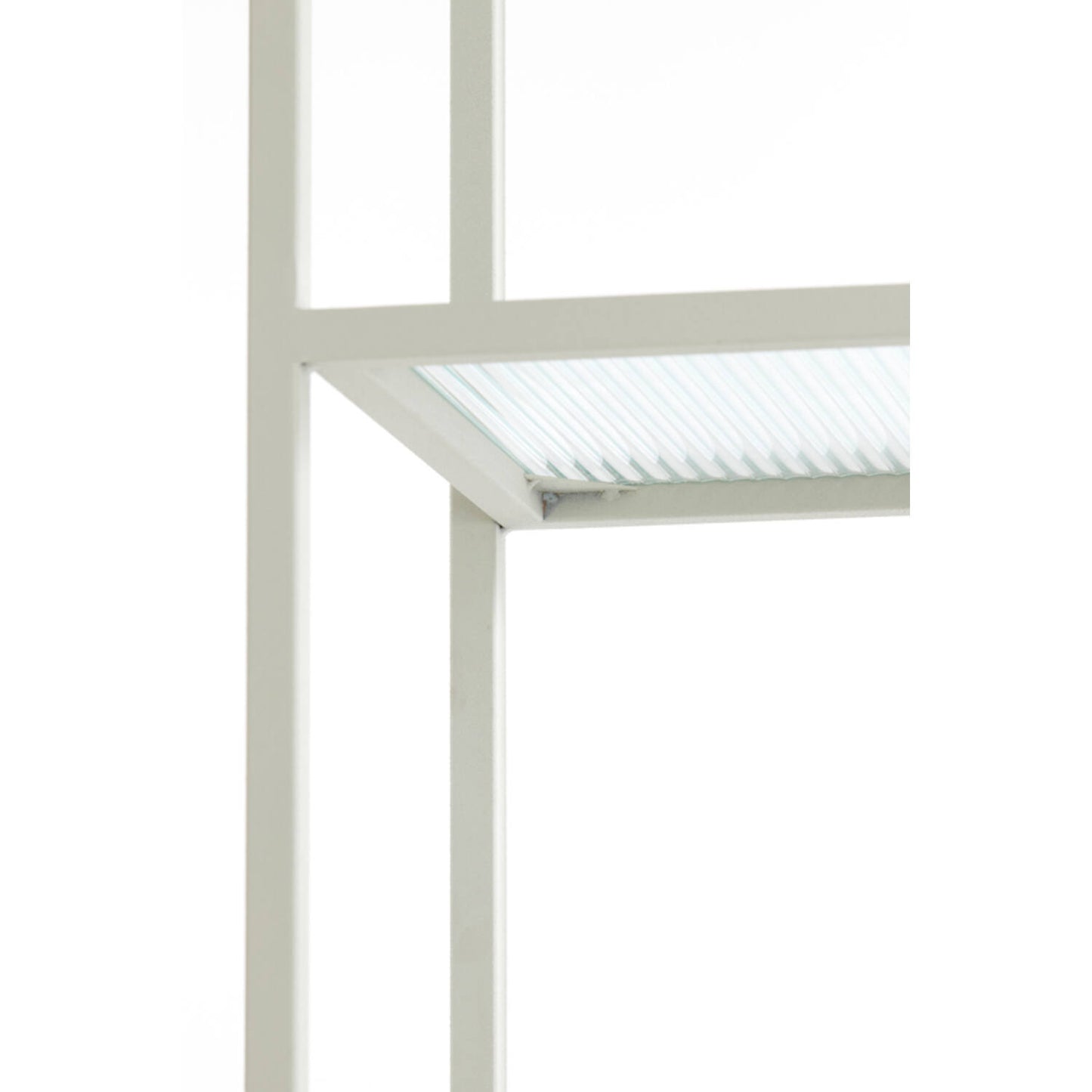 PIUAR Standregal 100x36x200 cm Glasklar Creme Offenes Modernes Metallregal