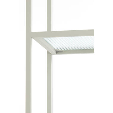 PIUAR Standregal 100x36x200 cm Glasklar Creme Offenes Modernes Metallregal