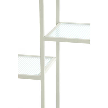 PIUAR Standregal 100x36x200 cm Glasklar Creme Offenes Modernes Metallregal