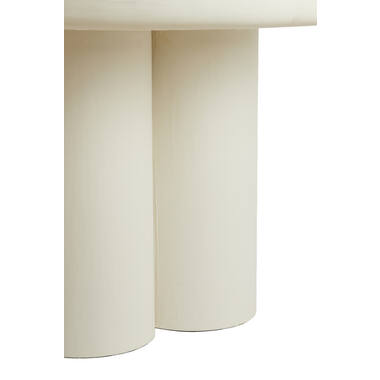 Runder Esstisch MIZUHO Ø130 cm creme Holzgestell modern pflegeleicht