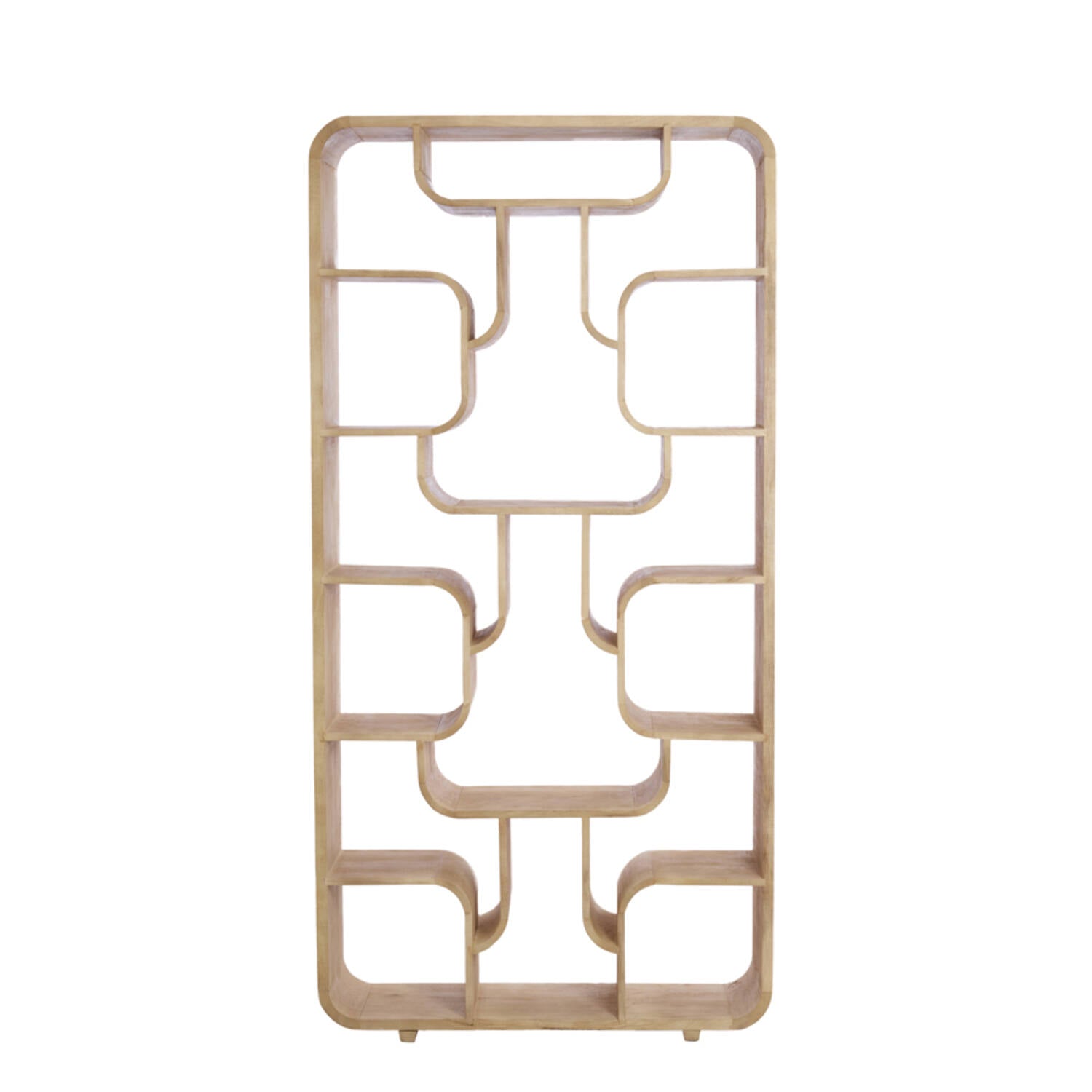 Standregal LABARE 100x30x200 cm matt natur, offenes Holzregal für Wohnzimmer