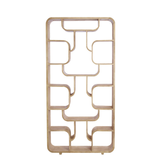 Standregal LABARE 100x30x200 cm matt natur, offenes Holzregal für Wohnzimmer