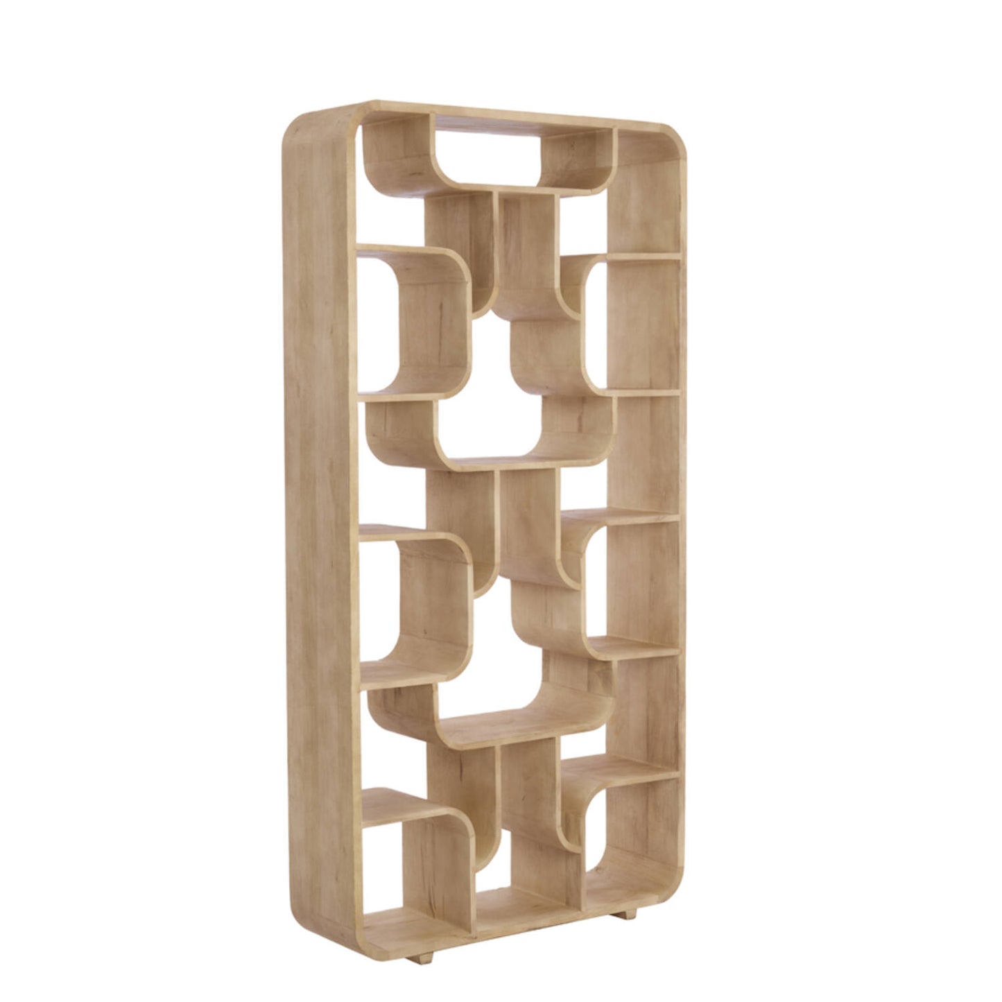 Standregal LABARE 100x30x200 cm matt natur, offenes Holzregal für Wohnzimmer