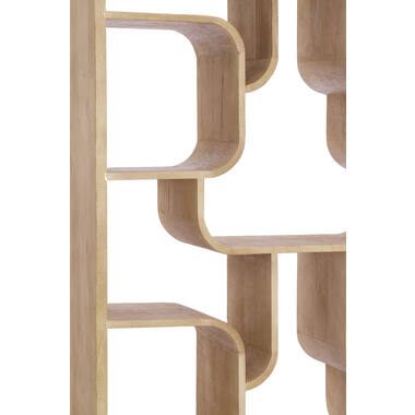 Standregal LABARE 100x30x200 cm matt natur, offenes Holzregal für Wohnzimmer