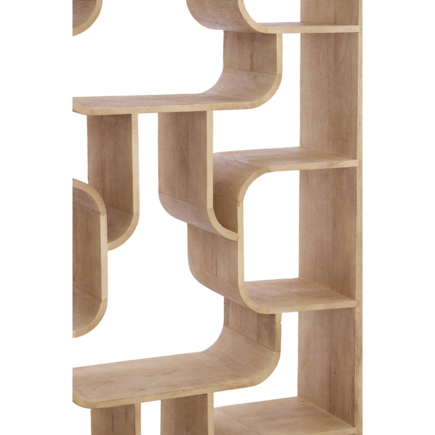 Standregal LABARE 100x30x200 cm matt natur, offenes Holzregal für Wohnzimmer