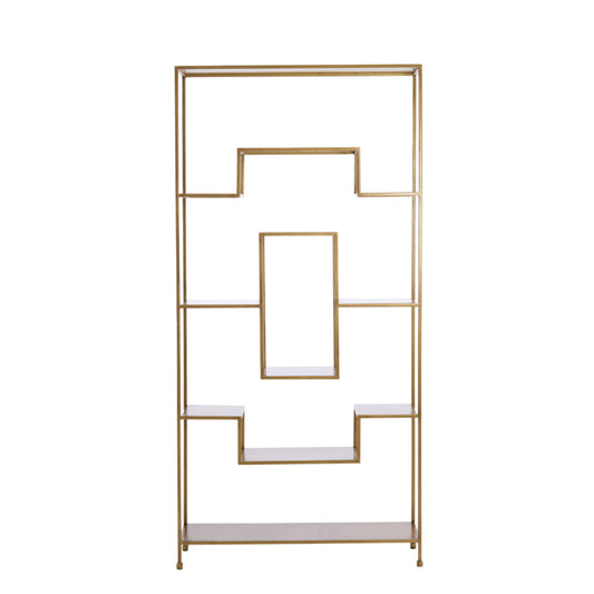 REZINA Standregal 100x30x205 cm offenes Antik Bronze Metallregal Design