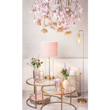 DUARTE Couchtisch-Set S/2 Ø65x39 und Ø75x44 cm Glas Gold