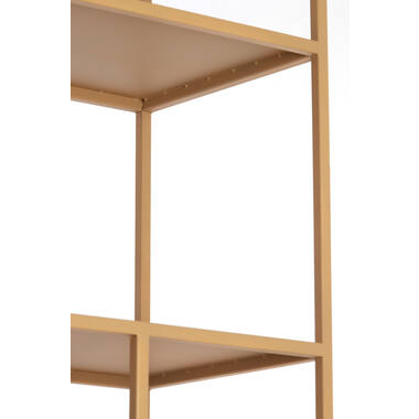 YLAYA Standregal 100x35x203 cm Beige, Offenes Regal Stauraum Modern