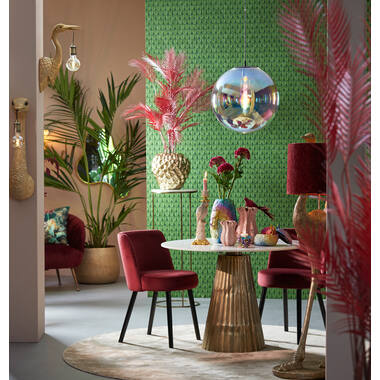 LEYDA Esstisch Ø100 cm Marmor Weiß Tischplatte Antik-Bronze Fuß