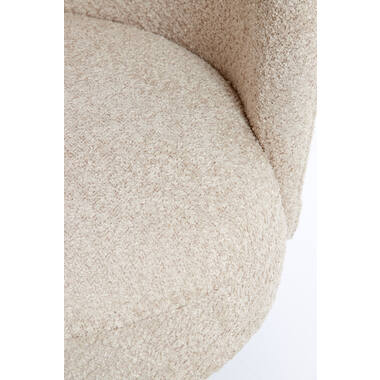 Komfortsessel DIEYDA Bouclé beige mit schwarzem Metallgestell modern gemütlich