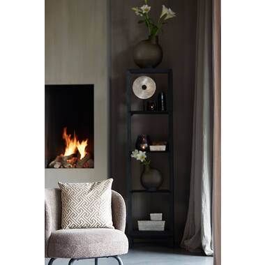 Komfortsessel DIEYDA Bouclé beige mit schwarzem Metallgestell modern gemütlich