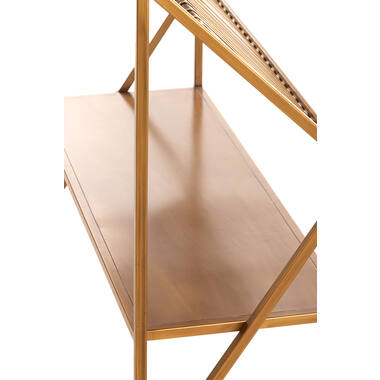 EZRA Standregal 120x40x160 cm Antik-Bronze Metall-Holz Regal funktional