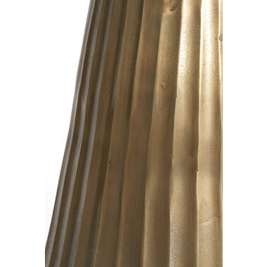 Runder Esstisch RIANNE 100x75 cm Marmorplatte Taupe Bronze