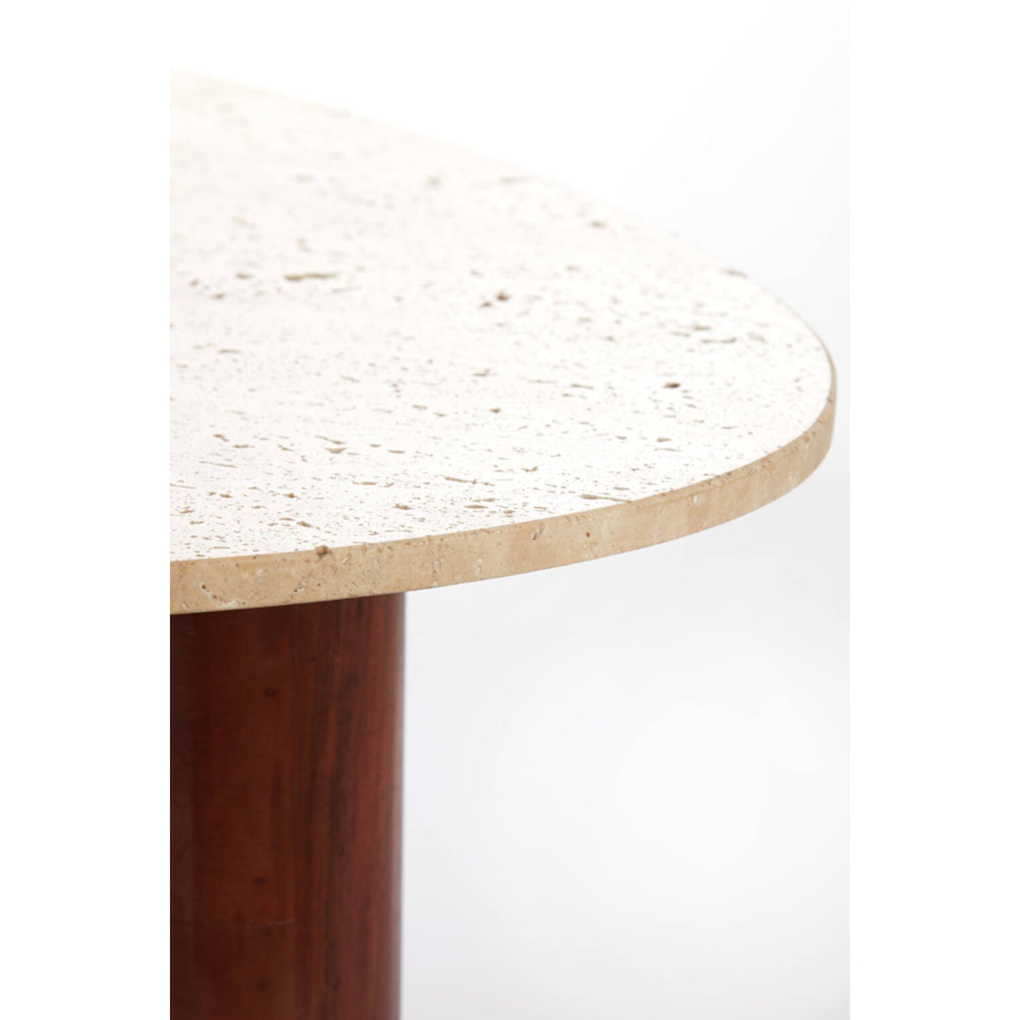 Mahelona Couchtisch Travertin Sand mit Holzgestell 90×72×31 cm