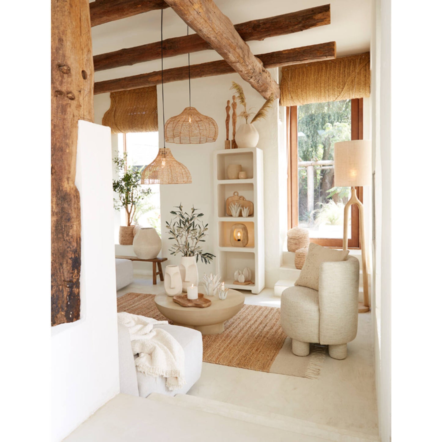 Polinna Rund-Couchtisch Ø90×30 cm Matt Sand, Moderner Beistelltisch, Stabil