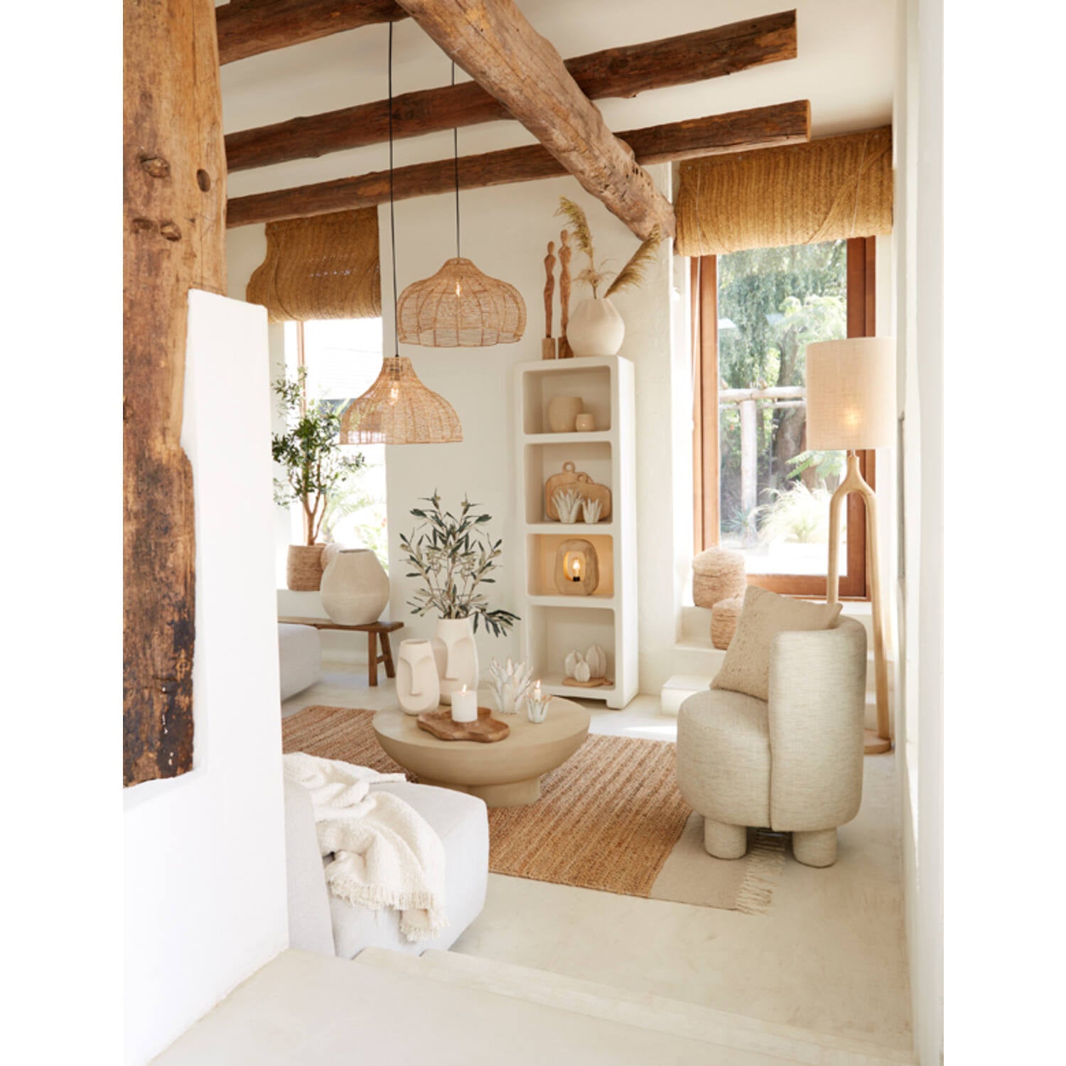 Polinna Rund-Couchtisch Ø90×30 cm Matt Sand, Moderner Beistelltisch, Stabil