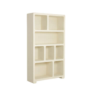 NAHUA Schrank 110×35×190 cm Beige mit offenen Fächern