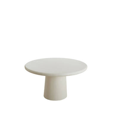 Runder Esstisch KULONA Ø140 cm Creme, Massivholz-Optik, 76 cm Höhe