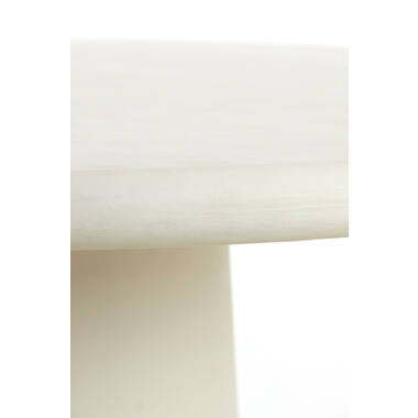 Runder Esstisch KULONA Ø140 cm Creme, Massivholz-Optik, 76 cm Höhe