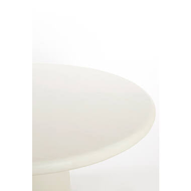 Runder Esstisch KULONA Ø140 cm Creme, Massivholz-Optik, 76 cm Höhe