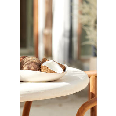 Runder Esstisch KULONA Ø140 cm Creme, Massivholz-Optik, 76 cm Höhe