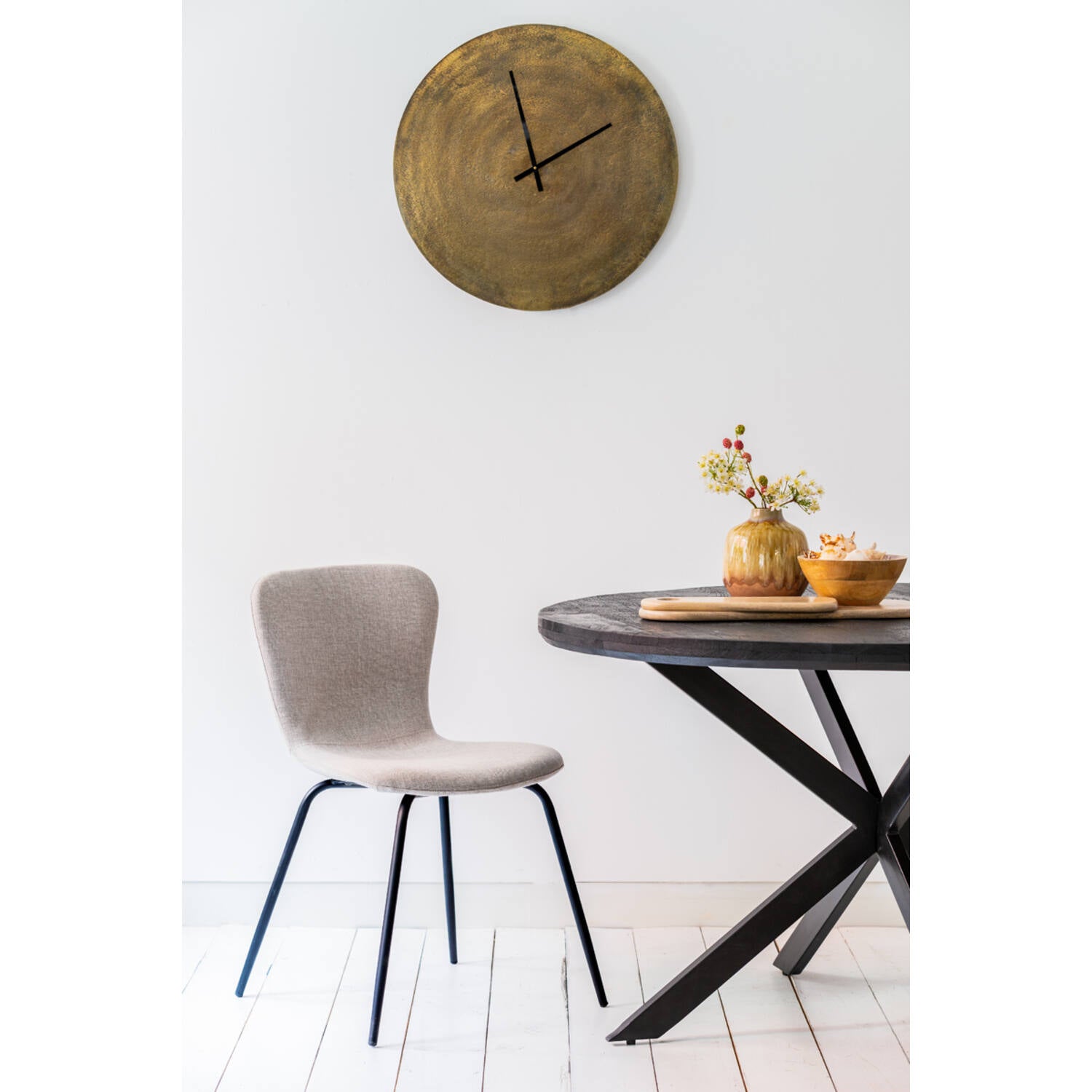 Wanduhr LICOLA Ø59 cm Antik-Bronze Metall schlicht modern