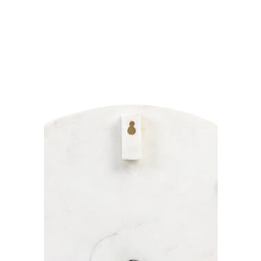 Elegante Marmor-Wanduhr MORENO Ø43 cm Weiß mit Metallzeigern