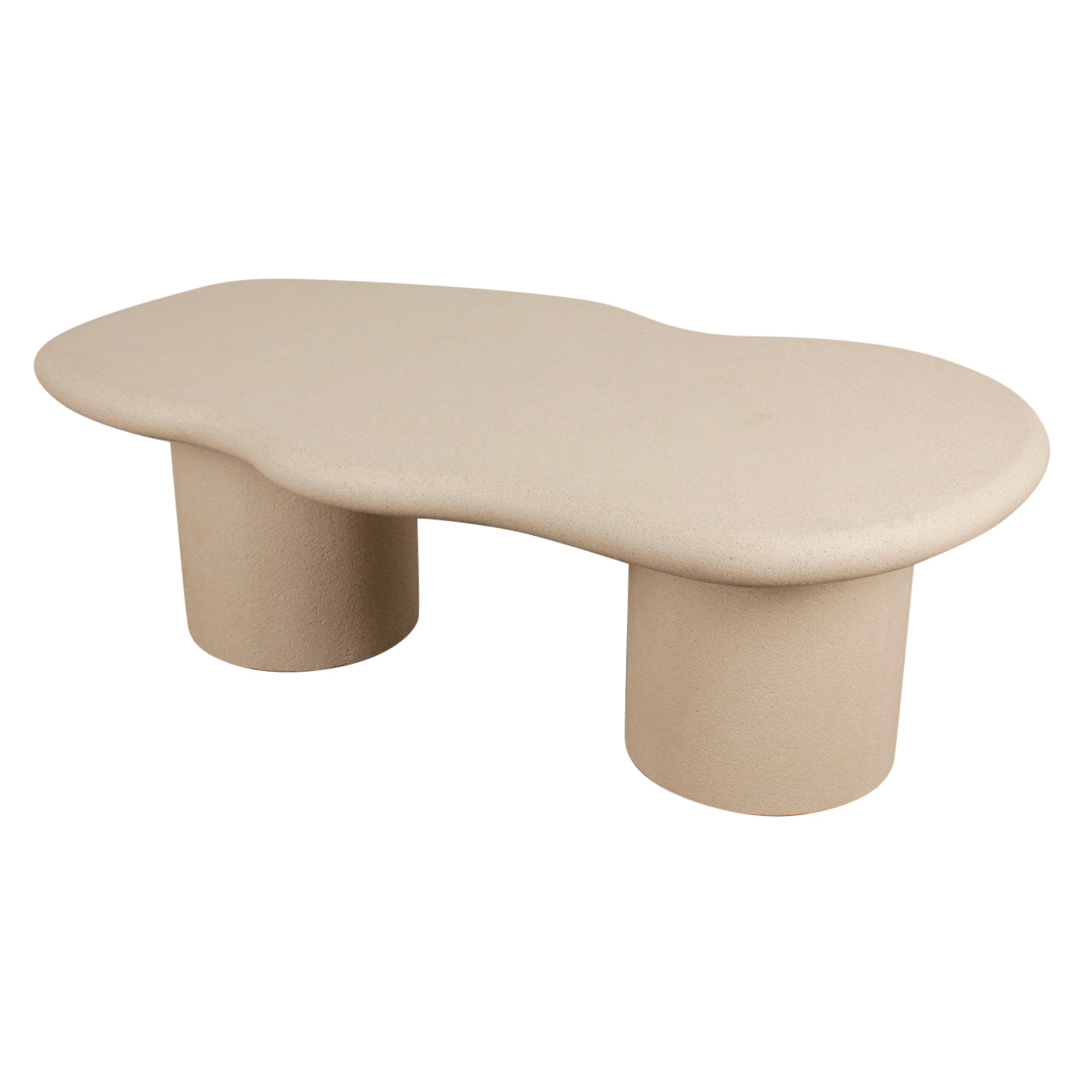 Scandi Couchtisch Microzement 120x70 cm minimalistisch organisch geschwungene Form