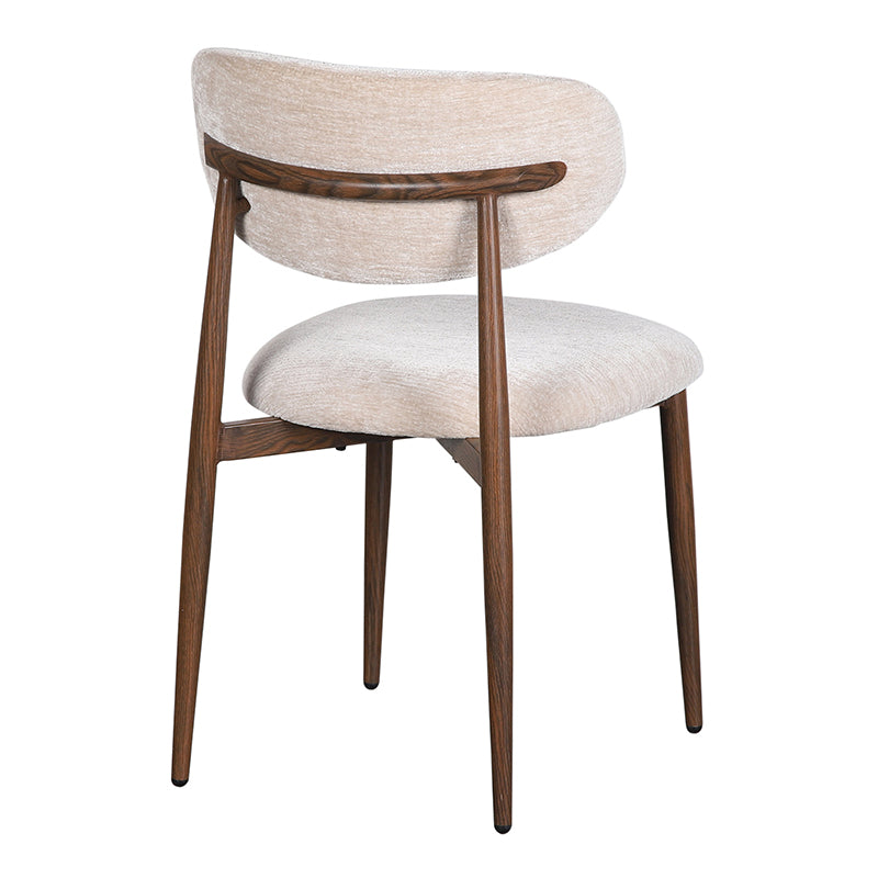 Japandi Stuhl Tan Metallrahmen Holzoptik Minimalistisch Komfort Sitzhöhe48cm